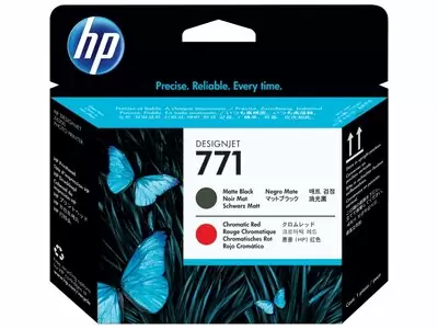 HP 771, Печатающая головка DesignJet, Черная матовая/Хроматическая красная