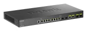 D-Link DXS-1210-12TC/B1A, PROJ L2+ Smart Switch with 8 10GBase-T ports and 2 10GBase-T/SFP+ combo-ports and 2 10GBase-X SFP+ ports.16K Mac address, 240Gbps switching capacity, 802.3x Flow Control, 802
