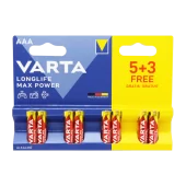 Батарейка Varta LONGLIFE MAX POWER (MAX TECH) LR03 AAA BL8 Alkaline 1.5V (4703) (8/160)