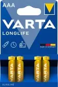 Батарейка Varta LONGLIFE LR03 AAA BL4 Alkaline 1.5V (4103) (4/96) (4 шт.)
