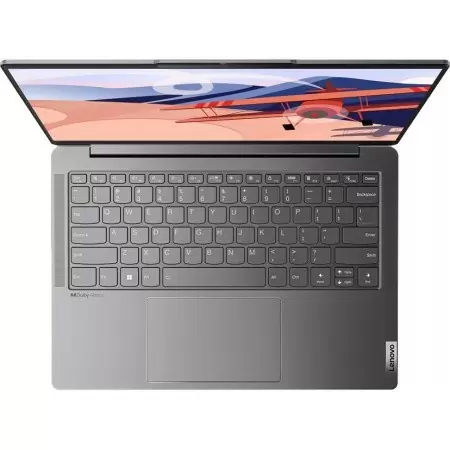 Ноутбук/ Lenovo Yoga Slim 6 14IRH8 14"(1920x1200 OLED)/Intel Core i7 13700H(2.4Ghz)/16384Mb/1024SSDGb/noDVD/Int:Intel Iris Xe Graphics/Cam/BT/WiFi/65WHr/war 1y/1.35kg/storm grey/Win11Home + 65W, RU kbd