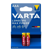 Батарейка Varta LONGLIFE MAX POWER (MAX TECH) LR03 AAA BL2 Alkaline 1.5V (4703) (2/20/100)