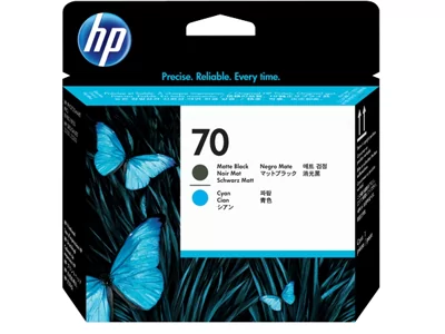 HP 70, Печатающая головка HP, Черная матовая и Голубая