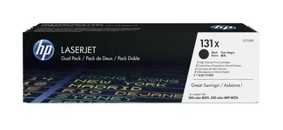 HP 131X, Упаковка 2 шт., Оригинальные лазерные картриджи HP LaserJet увеличенной емкости, Черный