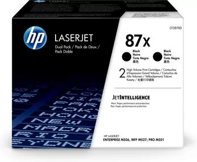 HP 87X, Упаковка 2 шт., Оригинальные лазерные картриджи HP LaserJet увеличенной емкости, Черные