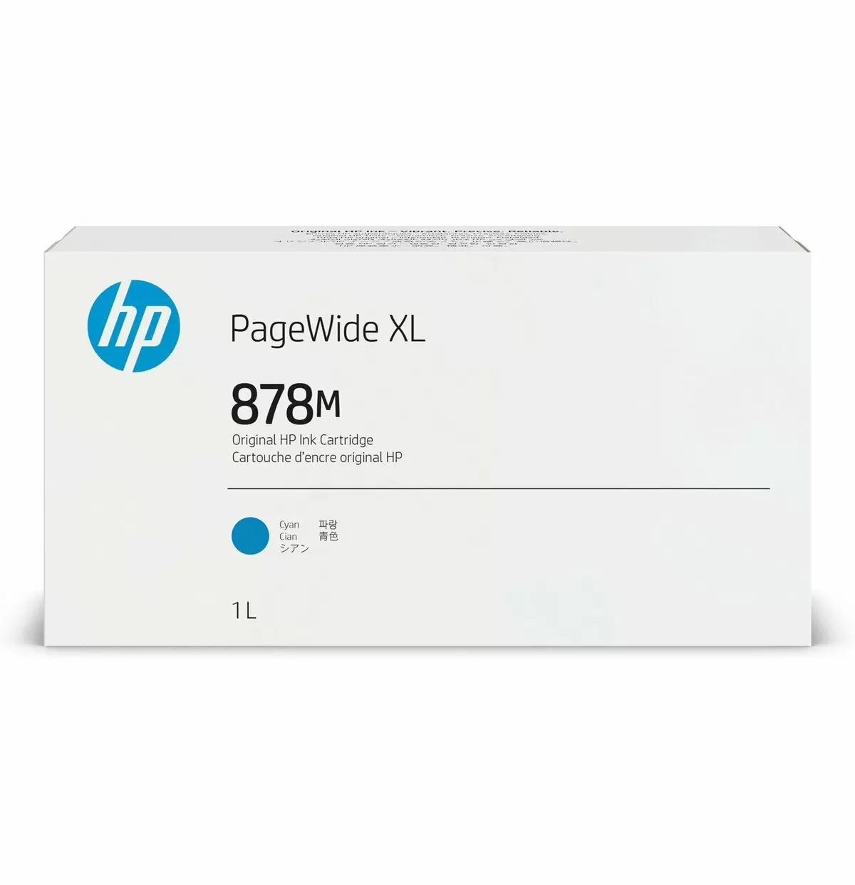 слайд 1 из 1,крупное изображение, струйный картридж hp 878m для pagewide xl, 1 л, голубой