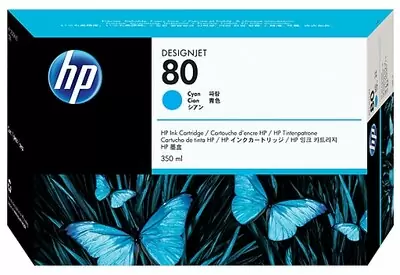 HP 80, Картридж HP, 350 мл, Голубой