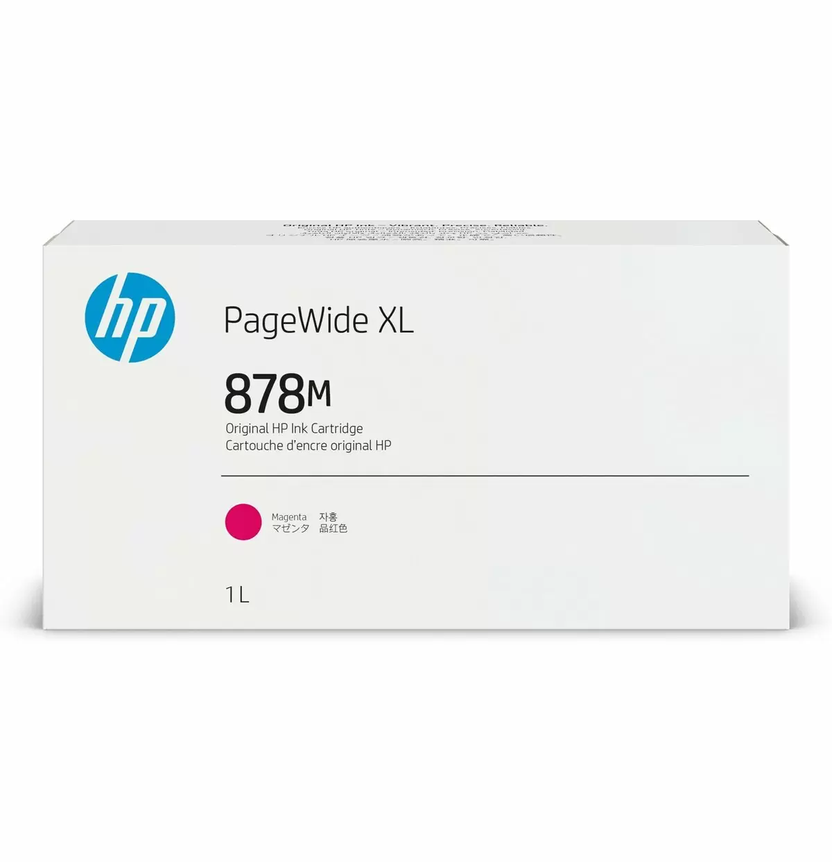 слайд 1 из 1,крупное изображение, струйный картридж hp 878m для pagewide xl, 1 л, пурпурный