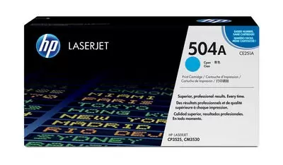 HP 504A, Оригинальный лазерный картридж HP LaserJet, Голубой