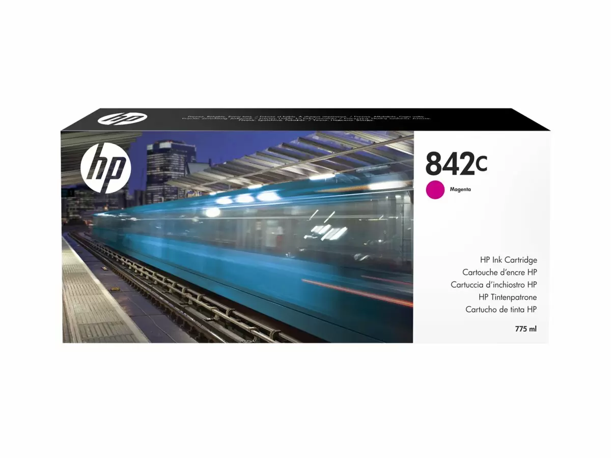 слайд 1 из 1,крупное изображение, hp 842c, струйный картридж pagewide xl, пурпурный (775 мл)