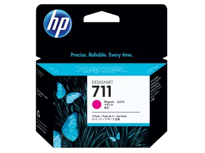 HP 711, Упаковка 3 шт., Струйный картридж DesignJet, 29 мл, Пурпурный