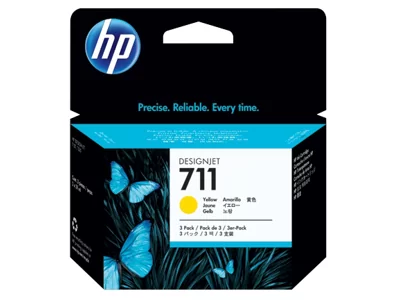 HP 711, Упаковка 3 шт., Струйный картридж DesignJet, 29 мл, Желтый