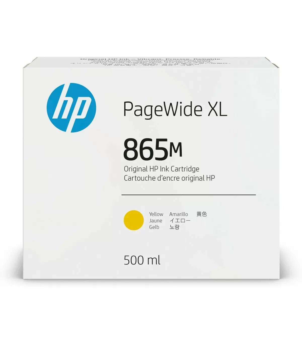слайд 1 из 1,крупное изображение, струйный картридж hp 865m для pagewide xl, 500 мл, желтый