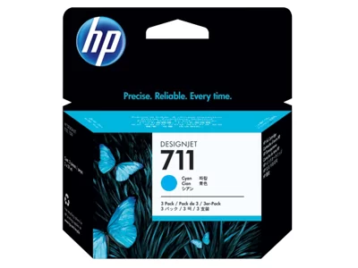 HP 711, Упаковка 3 шт., Струйный картридж DesignJet, 29 мл, Голубой