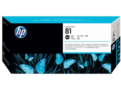 HP 81, Печатающая головка, Черная, Чернила на основе красителя и Устройство очистки
