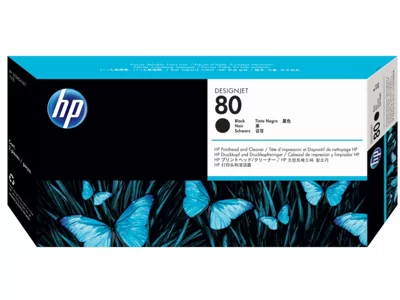 HP 80, Печатающая головка DesignJet, Черная, со средством очистки