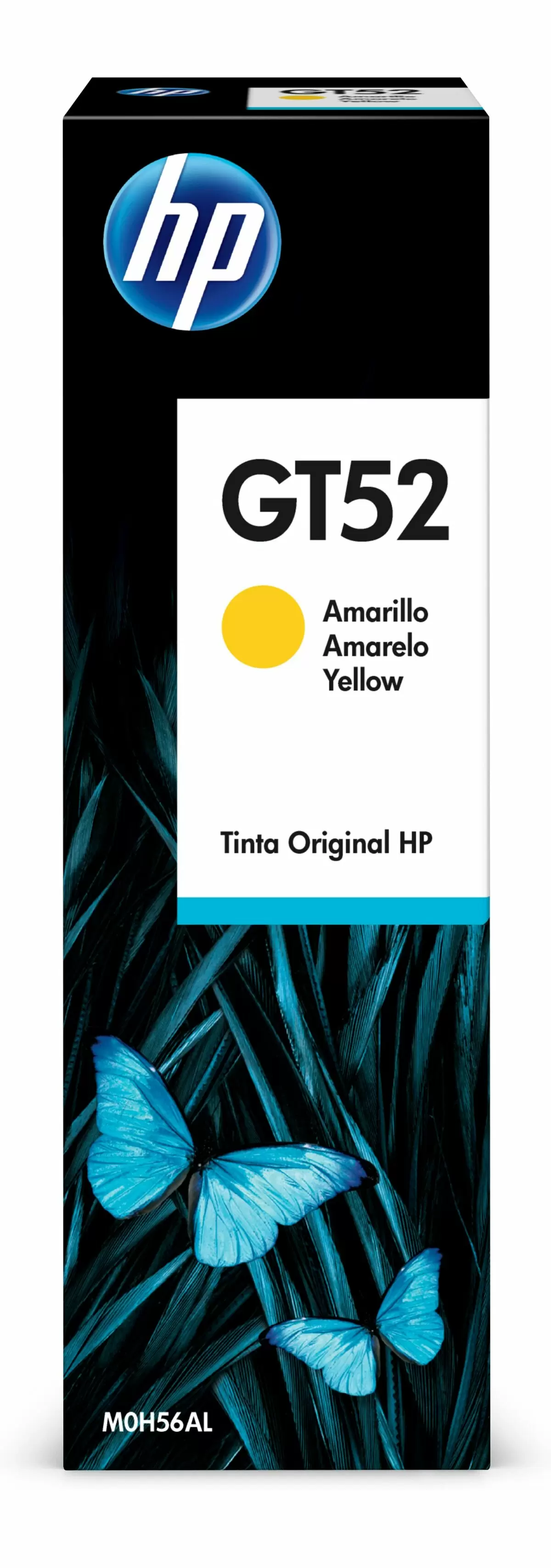 слайд 1 из 1,крупное изображение, оригинальная емкость с чернилами hp gt52, желтая