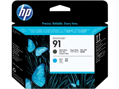 HP 91, Печатающая головка HP, Черный матовый и Голубой