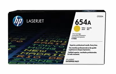 HP 654A, Оригинальный лазерный картридж HP LaserJet, Желтый