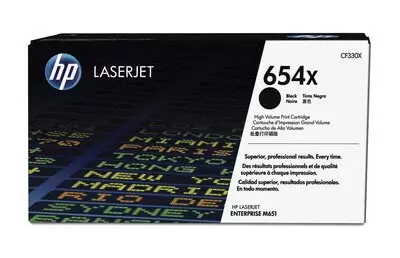 HP 654X, Оригинальный лазерный картридж HP LaserJet увеличенной емкости, Черный