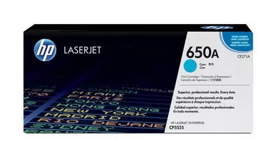 HP 650A, Оригинальный лазерный картридж HP LaserJet, Голубой