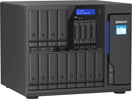 Сетевое хранилище без дисков/ SMB QNAP TS-1655-8G NAS 16-Bay (12x 3.5"/2.5" HDD/SSD bays + 4x 2.5" SSD bays + 2x M.2 2280 SATA slots), Intel Atom C5125 8-core processor, 2.8GHz, 8 GB DDR4 (1 x 8 GB) up to 128 GB (4 x 32 GB), 2x 2.5 GbE BASE-T на заказ