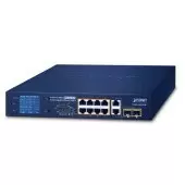 коммутатор/ PLANET 8-Port 10/100TX 802.3at PoE + 2-Port Gigabit TP/SFP combo Desktop Switch with LCD PoE Monitor(120W)
