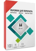 Обложки для переплета А4 "кожа" красные 100 шт, ГЕЛЕОС [CCA4R] Обложки А4 "кожа" красные 100 шт.