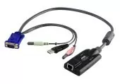 Модуль удлинителя, SVGA+KBD+MOUSE USB 2.0+AUDIO, 50 метр., для подкл. комплекта перключат. KN2124v/KN2140v/KN4124v/KN4140v, макс.разреш. 1600х1200, RJ45+HD-DB15+USB A-тип+2xMINI JACK, Female+4xMale, без Б.П.,(Virtual Media DDC2B)/ USB Virtual Media w/aud