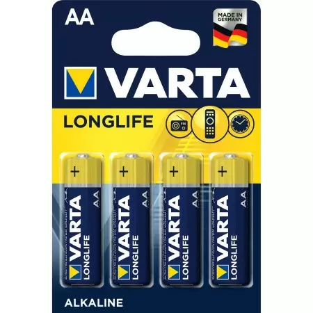 Батарейка Varta LONGLIFE LR6 AA BL4 Alkaline 1.5V (4106) (4/80/400) (4 шт.) в Москве