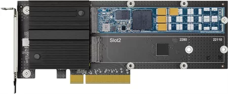 Synology M.2 SSD-NVME adapter,PCIe 3.0x8, M.2 22110/2080 дешево