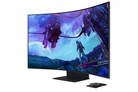 Samsung 55" Odyssey Ark S55CG97WNI VA curved 3840x2160 1ms 600cd MegaDCR 178/178 HDMI*3 DP USB-hub FreeSync 165Hz MM Dolby Atmos HDR10+ SmartTV Tizen WiFi5 LAN AMD FreeSync HAS Pivot Swivel VESA Black в Москве