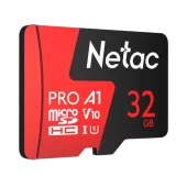 Netac P500 Extreme PRO 32GB MicroSDHC V10/A1/C10 up to 100MB/s, retail pack with SD Adapter