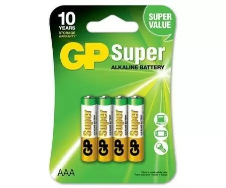 Алкалиновые батарейки GP Super Alkaline 24А ААA - 4 шт. на блистере в Москве