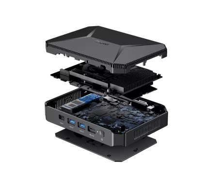 Компьютер/ Chuwi HeroBox Intel N-series N100(0.8Ghz)/8192Mb/256SSDGb/Int:Intel UHD Graphics 600/BT/WiFi/war 1y/0.59kg/Black/Win11Home + BT5.2/USB3.0*2, USB2.0*2/HDMI 2.0 *1 (4K 60Hz)/VGA*1/M.2*2, 2280, MAX 1TB, PCIE & SATA3/Type-C*1/Ear на заказ