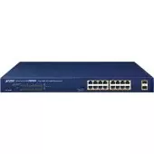 коммутатор/ PLANET GSW-1820HP 16-Port 10/100/1000T 802.3at PoE + 2-Port 1000X SFP Ethernet Switch (240W PoE Budget, Standard/VLAN/Extend mode)