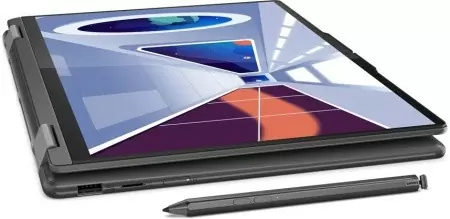 Ноутбук/ Lenovo Yoga 9 14IRP8 14"(2880x1800 OLED)/Touch/Intel Core i7 1360P(2.2Ghz)/16384Mb/1024SSDGb/noDVD/Int:Intel Iris Xe Graphics/Cam/BT/WiFi/75WHr/war 1y/1.4kg/storm grey/Win11Home + 65W, Pen, RU kbd 12