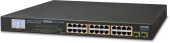 коммутатор/ PLANET 24-Port 10/100/1000T 802.3at PoE + 2-Port 1000SX SFP Gigabit Switch with LCD PoE Monitor (300W PoE Budget, Standard/VLAN/Extend mode)