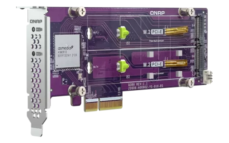 Плата расширения/ QNAP QM2-2P-344A 2 x M.2 22110 or 2280 PCIe (Gen3 x4) NVMe SSD slots, Low-profile flat and Full-height brackets included. в WideLAB