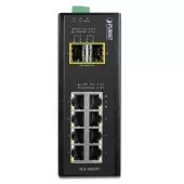коммутатор/ PLANET IP30 Industrial 8-Port 10/100/1000T + 2-Port 100/1000X SFP Ethernet Switch (-40~75 degrees C)
