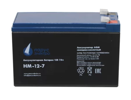Парус-электро Аккумуляторная батарея для ИБП HM-12-7 (AGM/12В/7,2Ач/клемма F2) недорого