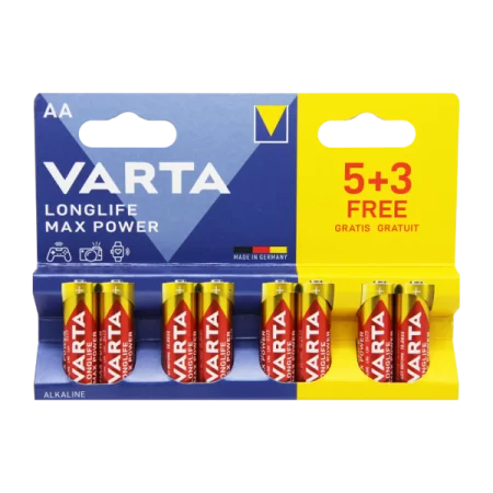 Батарейка Varta LONGLIFE MAX POWER (MAX TECH) LR6 AA BL8 Alkaline 1.5V (4706) (8/160) в Москве