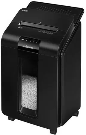 Шредер Fellowes® AutoMax® 100M Шредер Fellowes® AutoMax® 100M, минирезка DIN P-4, 4х10 мм, автоподача 100 лст., 23 лтр., автореверc, шт в Москве