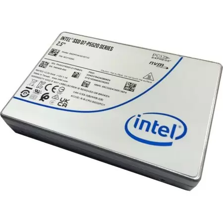 Intel SSD D7-P5520 Series, 15.36TB, U.2(2.5" 15mm), NVMe, PCIe 4.0 x4, TLC, R/W 7100/3700MB/s, IOPs 1 000 000/200 000, TBW 28000, DWPD 1 (12 мес.) в Москве