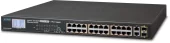 коммутатор/ PLANET 24-Port 10/100TX 802.3at PoE + 2-Port Gigabit TP/SFP Combo Ethernet Switch with LCD PoE Monitor (300W)