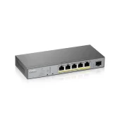 Коммутатор/ ZYXEL GS1350-6HP L2 PoE + switch for ZYXEL GS1350-6HP IP cameras, 4xGE PoE +, 1xGE PoE++ (802.3bt), 1xSFP, PoE budget 60 W, power transmission distance up to 250 m, auto-reloading of PoE ports, increased overvoltage and electrostatic protectio