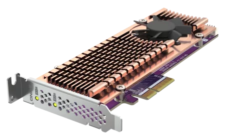 Плата расширения/ QNAP QM2-2P-344A 2 x M.2 22110 or 2280 PCIe (Gen3 x4) NVMe SSD slots, Low-profile flat and Full-height brackets included.