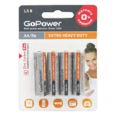 Батарейка GoPower R03 AAA BL4 Heavy Duty 1.5V (4/48/576) блистер (4 шт.)