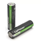 Аккумулятор Li-ion GoPower 18650 (Pan. NCR18650B) PC1 3.6V 3400mAh без защиты плос.конт. (1/96/192)