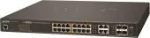 коммутатор/ PLANET IPv6/IPv4, 16-Port Managed 60W Ultra PoE Gigabit Ethernet Switch + 4-Port Gigabit Combo TP/SFP (400W PoE budget, SNMPv3, 802.1Q VLAN, IGMP Snooping, SSL, SSH, ACL)